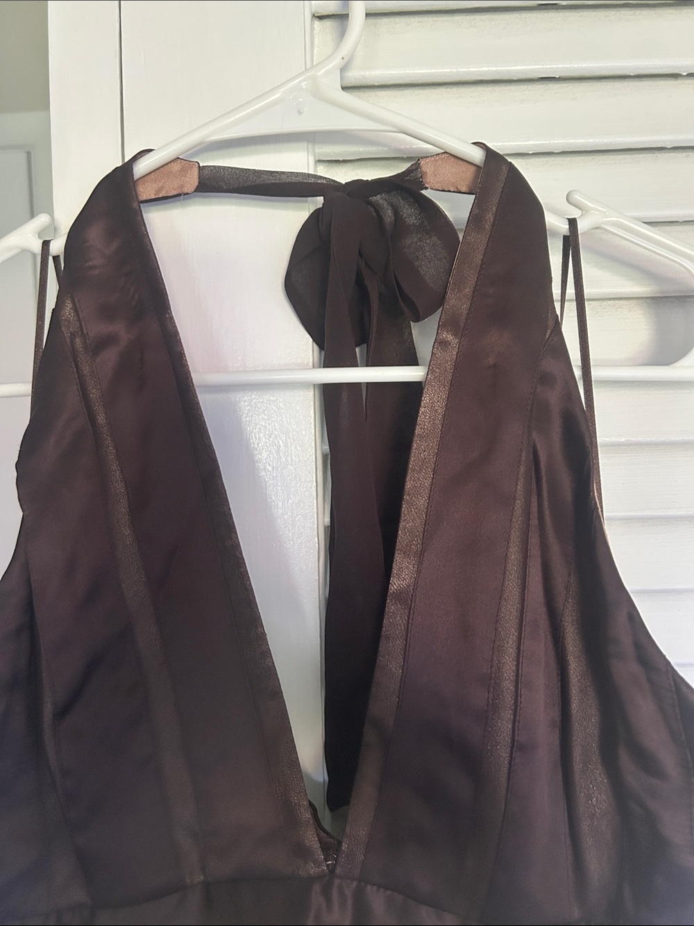 Cache One-Shoulder Brown Evening Gown - Picture 6 of 10